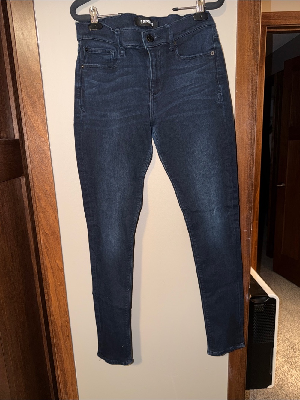 Express Women's Dark Navy Skinny Jeans
